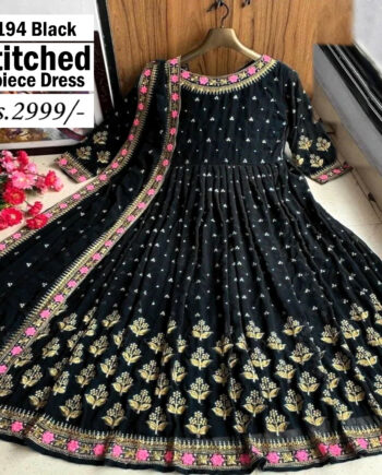 STITCHED 3 piece DRESS FA- 194 Black