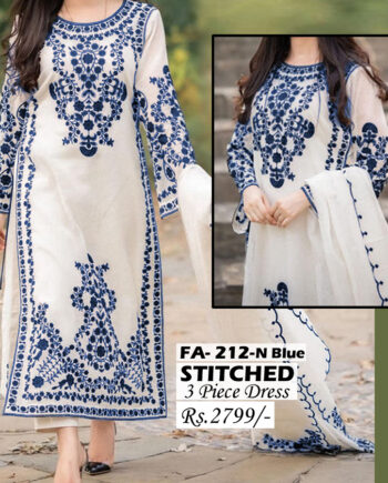 STITCHED 3 piece DRESS FA- 212 N Blue