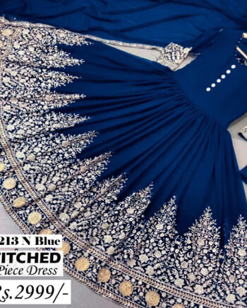 STITCHED 3 piece DRESS FA- 213 N Blue