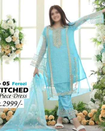 STITCHED 3 piece DRESS FA-05 Ferozi