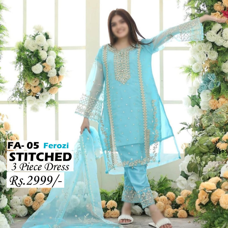 STITCHED 3 piece DRESS FA-05 Ferozi