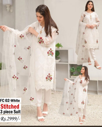 STITCHED 3 piece DRESS FA-02 W