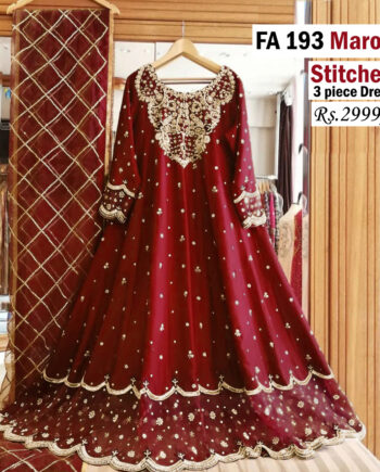 STITCHED 3 piece DRESS FA- 193 M