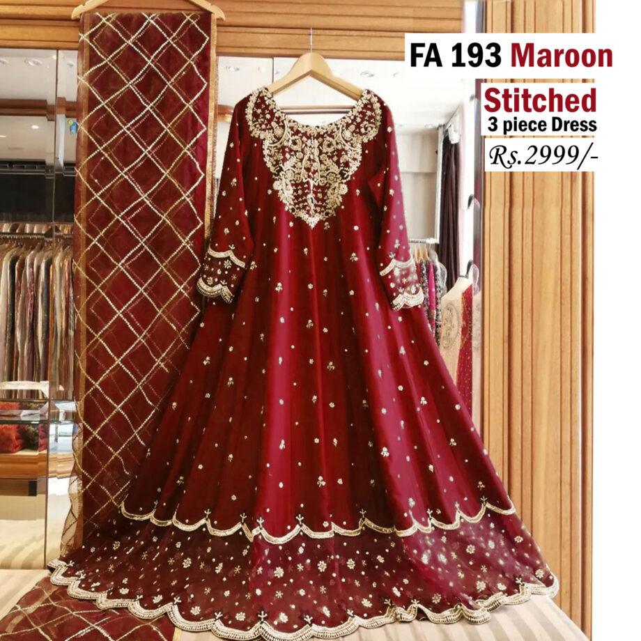 STITCHED 3 piece DRESS FA- 193 M